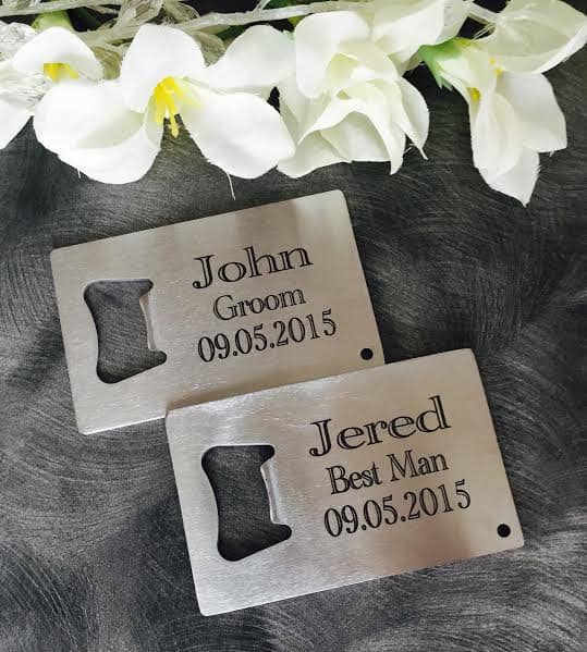Laser Engraved Bottle Opener For Groomsmen Gifts