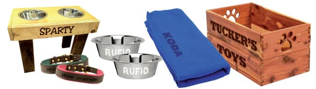 laser engraved personalized pet products