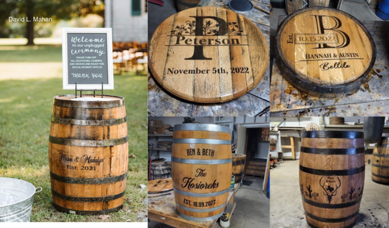 AP Lazer® Engraved Wine Barrel and Barrels Heads.